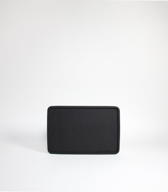 RECTANGULAR TRAY IN CARBONISED WOOD M